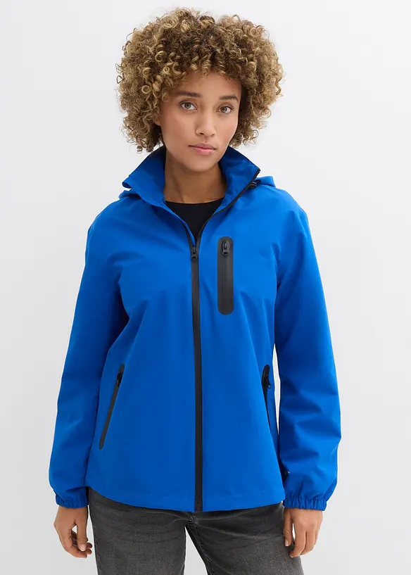 Ultraleichte Regenjacke in blau von vorne (im Anschnitt) - bonprix