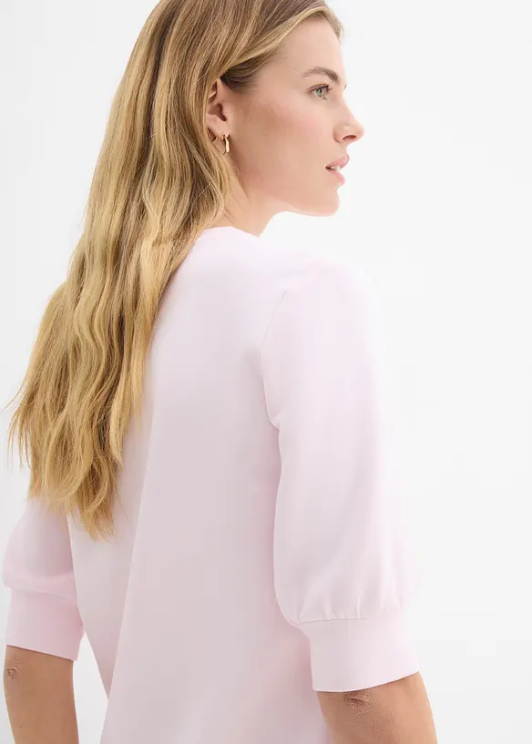 Weit geschnittenes Scuba-Shirt in rosa von hinten (im Anschnitt) - bonprix