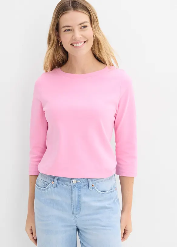 Shirt aus reiner schwerer Bio-Baumwolle in rosa von vorne (im Anschnitt) - bonprix Shirt aus reiner schwerer Bio-Baumwolle in rosa von vorne (im Anschnitt) - bonprix