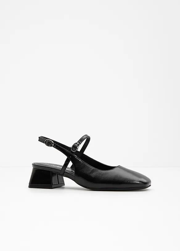 Slingpumps mit Riemchen in schwarz - bonprix