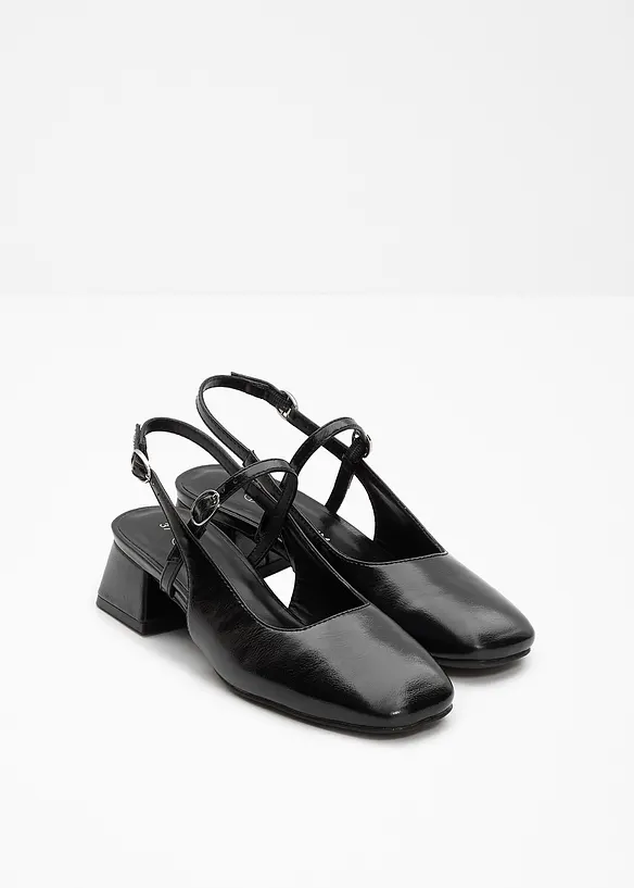 Slingpumps mit Riemchen in schwarz - bonprix