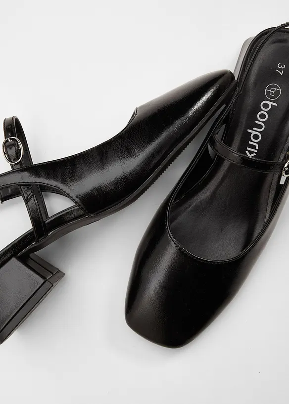 Slingpumps mit Riemchen in schwarz - bonprix