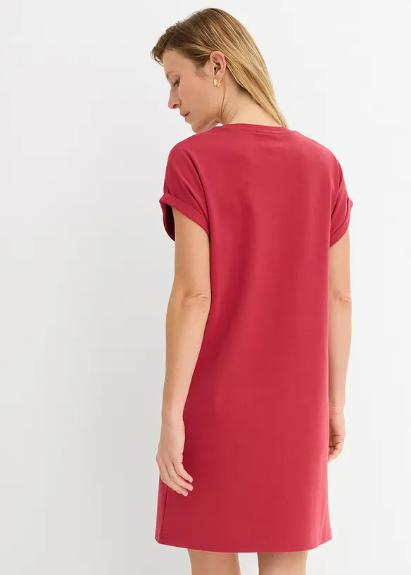 Shirtkleid aus schwerer reiner Bio-Baumwolle in rot von hinten (Totalaufnahme) - bonprix Shirtkleid aus schwerer reiner Bio-Baumwolle in rot von hinten (Totalaufnahme) - bonprix