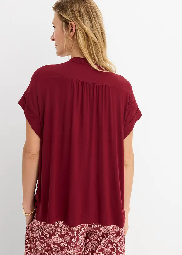 Shirtbluse aus softem Viskose Mix in rot von hinten (im Anschnitt) - bonprix Shirtbluse aus softem Viskose Mix in rot von hinten (im Anschnitt) - bonprix
