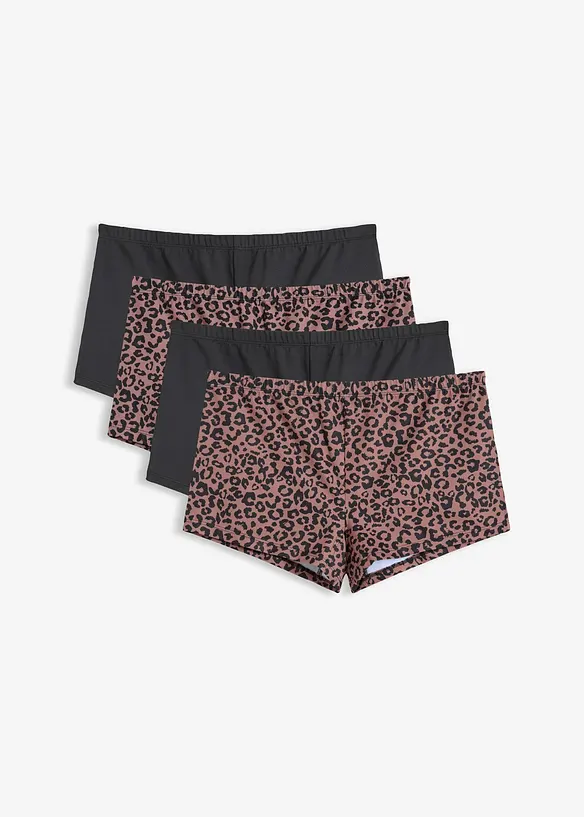 Damenboxer aus glatter Microfaser (4er Pack) in schwarz von vorne - bonprix