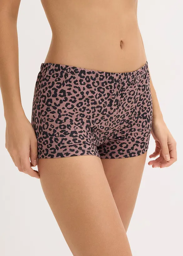 Damenboxer aus glatter Microfaser (4er Pack) in schwarz von vorne - bonprix