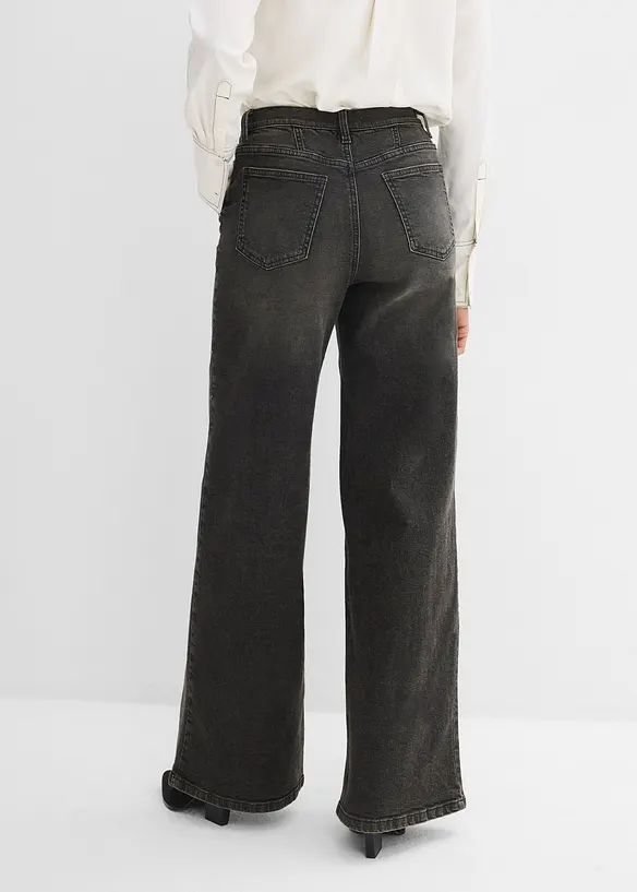 Loose Straight-Jeans, High Waist in schwarz von hinten - bonprix Loose Straight-Jeans, High Waist in schwarz von hinten - bonprix