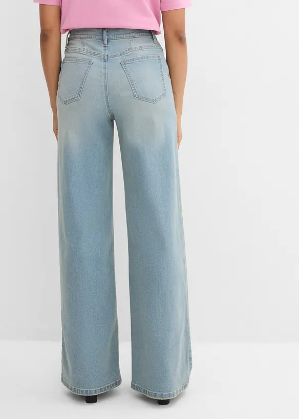 Loose Straight-Jeans, High Waist in blau von hinten - bonprix Loose Straight-Jeans, High Waist in blau von hinten - bonprix