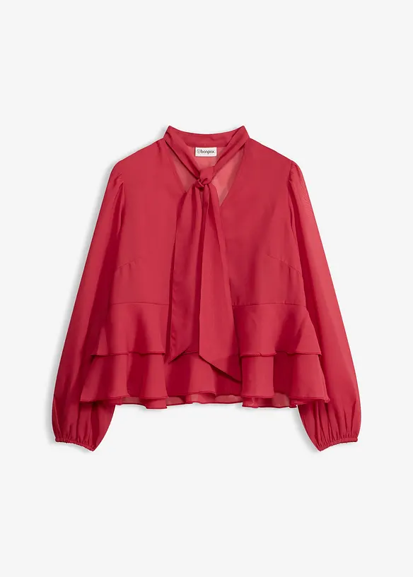 Schluppenbluse in rot von vorne - bonprix