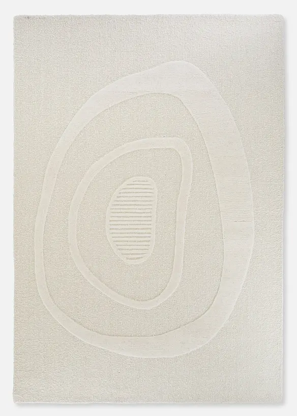Natur-Teppich mit graphischer Musterung in beige von vorne - bonprix Natur-Teppich mit graphischer Musterung in beige von vorne - bonprix