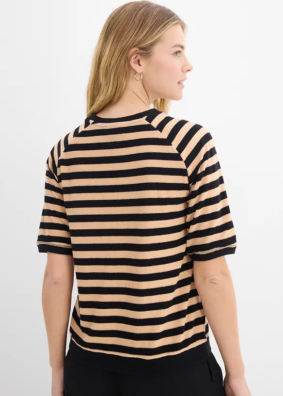 Shirt aus weichem Frottee in schwarz von hinten (im Anschnitt) - bonprix Shirt aus weichem Frottee in schwarz von hinten (im Anschnitt) - bonprix