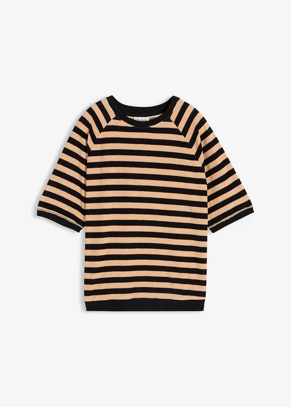 Shirt aus weichem Frottee in schwarz von vorne - bonprix Shirt aus weichem Frottee in schwarz von vorne - bonprix