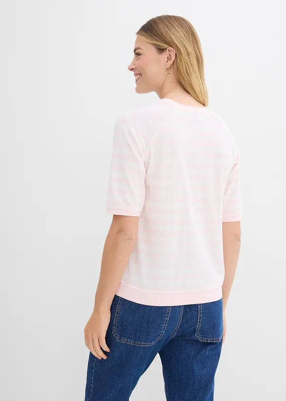 Shirt aus weichem Frottee in rosa von hinten (im Anschnitt) - bonprix