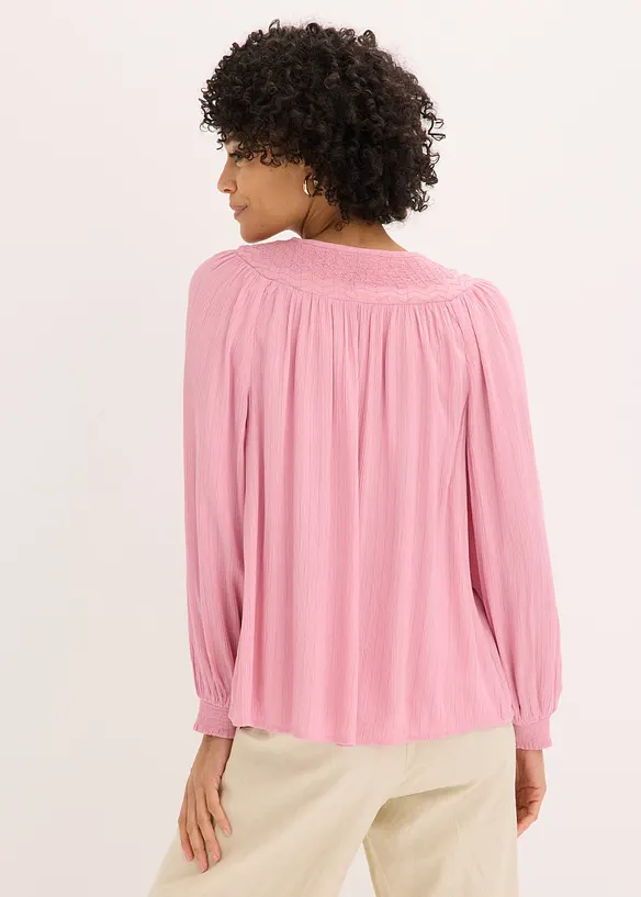 Tunika mit Stickerei in rosa von hinten (im Anschnitt) - bonprix