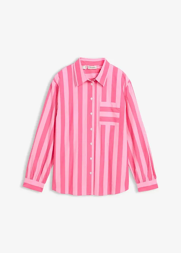 Hemdbluse aus reiner Bio-Baumwolle in pink von vorne - bonprix Hemdbluse aus reiner Bio-Baumwolle in pink von vorne - bonprix
