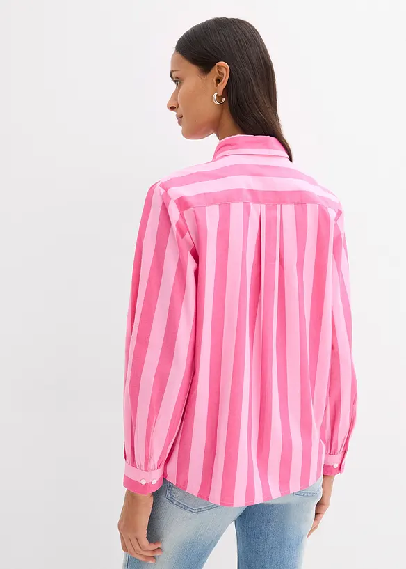 Hemdbluse aus reiner Bio-Baumwolle in pink von hinten (im Anschnitt) - bonprix Hemdbluse aus reiner Bio-Baumwolle in pink von hinten (im Anschnitt) - bonprix
