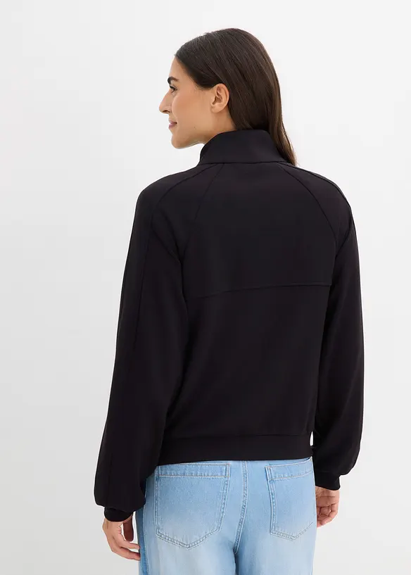 Scuba-Sweatjacke in schwarz von hinten (im Anschnitt) - bonprix