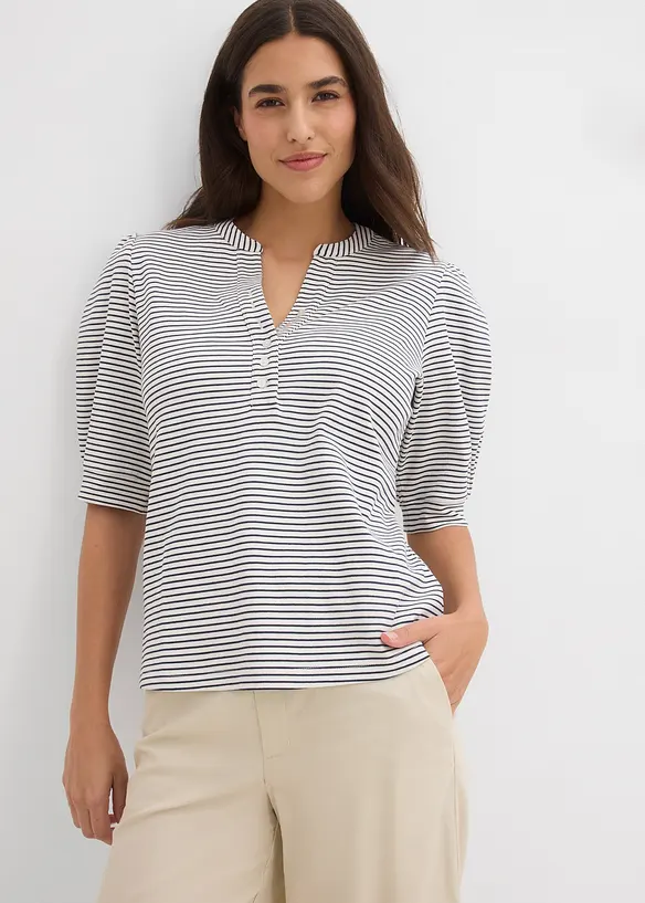 Shirt aus reiner Bio-Baumwolle in weiß von vorne (im Anschnitt) - bonprix Shirt aus reiner Bio-Baumwolle in weiß von vorne (im Anschnitt) - bonprix