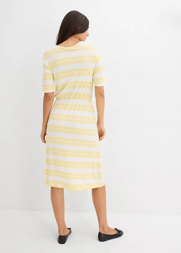 Shirtkleid aus Viskosemix in gelb von hinten (Totalaufnahme) - bonprix Shirtkleid aus Viskosemix in gelb von hinten (Totalaufnahme) - bonprix