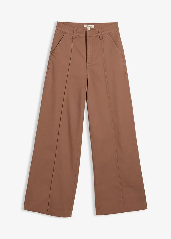 Twillhose aus Baumwoll-Mix in braun von vorne - bonprix