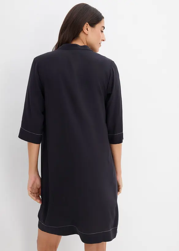 Tunika-Kleid aus softer Viskose in schwarz von hinten (Totalaufnahme) - bonprix Tunika-Kleid aus softer Viskose in schwarz von hinten (Totalaufnahme) - bonprix