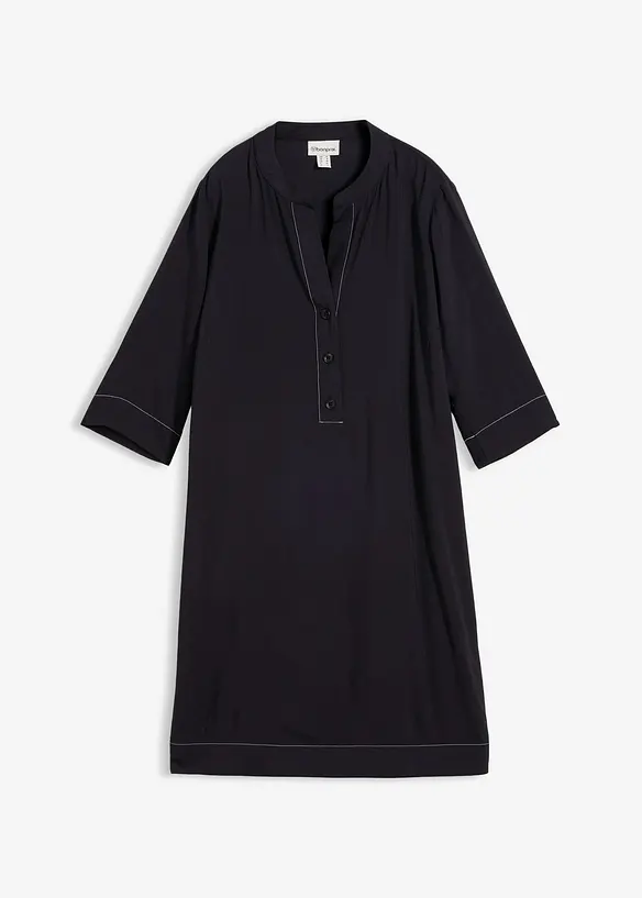 Tunika-Kleid aus softer Viskose in schwarz von vorne - bonprix Tunika-Kleid aus softer Viskose in schwarz von vorne - bonprix