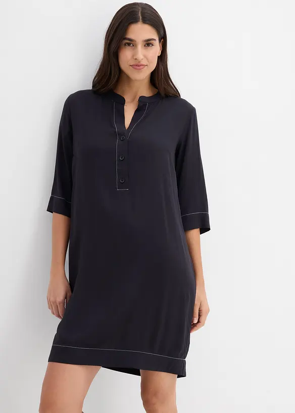 Tunika-Kleid aus softer Viskose in schwarz von vorne (Totalaufnahme) - bonprix Tunika-Kleid aus softer Viskose in schwarz von vorne (Totalaufnahme) - bonprix
