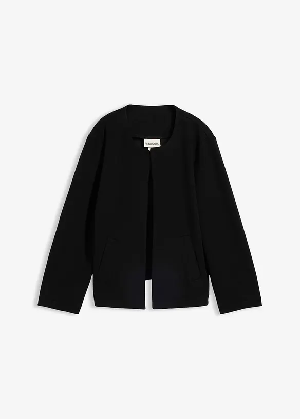 Scuba-Jacke aus softem Viskose-Mix in schwarz von vorne - bonprix