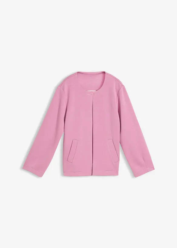 Scuba-Jacke aus softem Viskose-Mix in rosa von vorne - bonprix