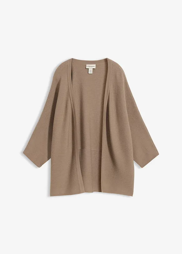 Oversize Ripp-Strickjacke aus Viskose-Mix in braun von vorne - bonprix Oversize Ripp-Strickjacke aus Viskose-Mix in braun von vorne - bonprix