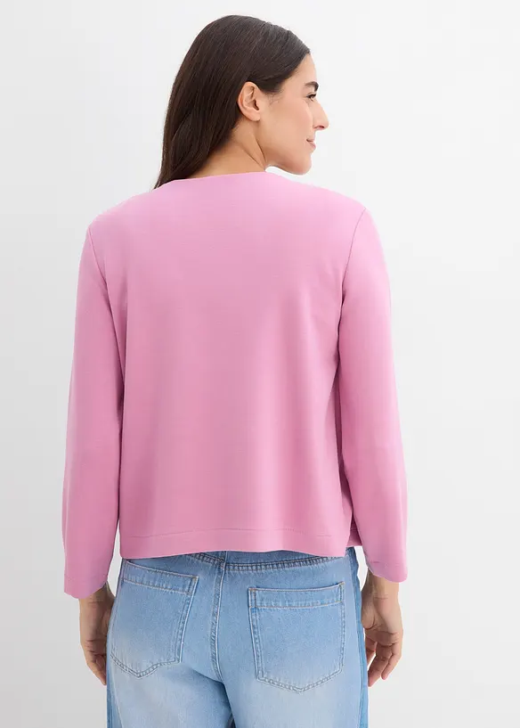 Scuba-Jacke aus softem Viskose-Mix in rosa von hinten (im Anschnitt) - bonprix