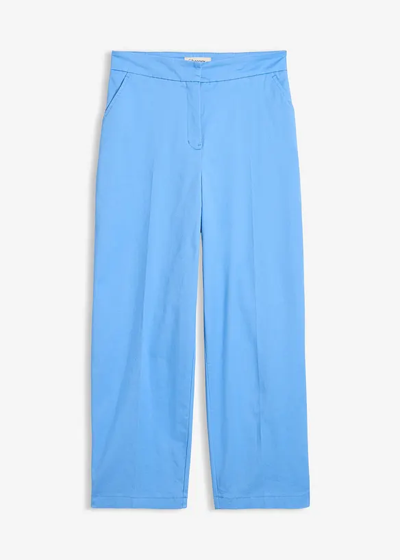 Chinohose aus Baumwoll-Twill in blau von vorne - bonprix