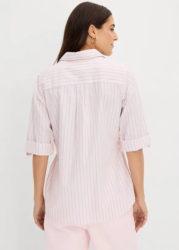 Bluse aus reiner Baumwolle in rosa von hinten (im Anschnitt) - bonprix