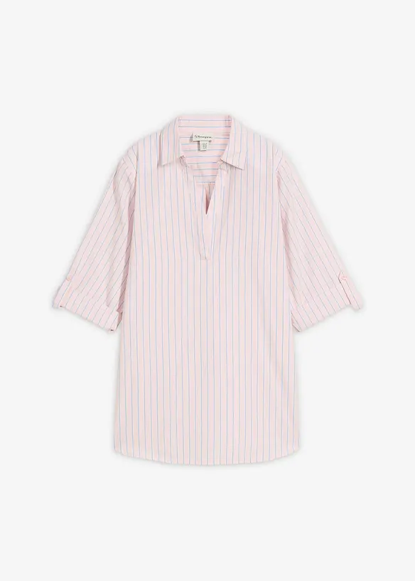 Bluse aus reiner Baumwolle in rosa von vorne - bonprix