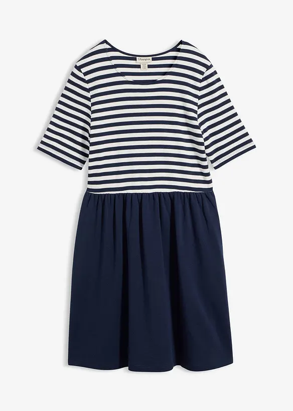 Shirtkleid aus reiner Baumwolle in blau von vorne - bonprix Shirtkleid aus reiner Baumwolle in blau von vorne - bonprix
