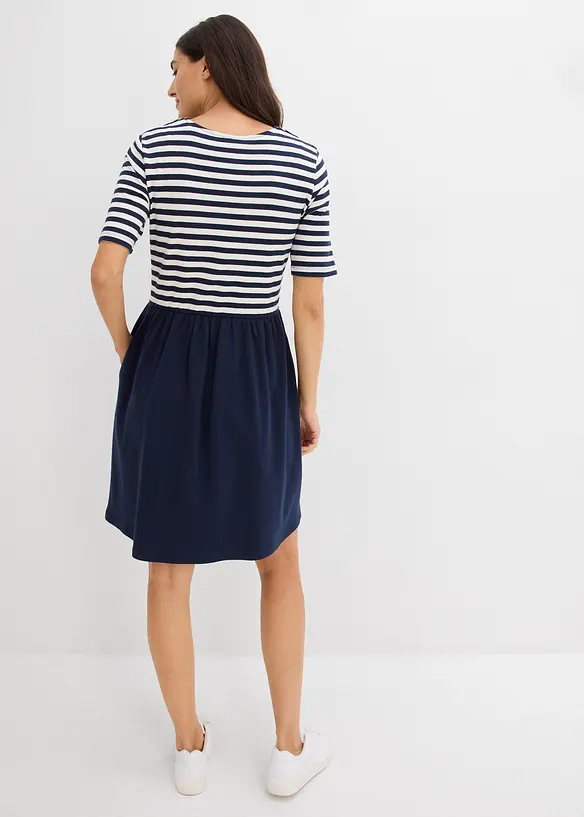 Shirtkleid aus reiner Baumwolle in blau von hinten (Totalaufnahme) - bonprix Shirtkleid aus reiner Baumwolle in blau von hinten (Totalaufnahme) - bonprix