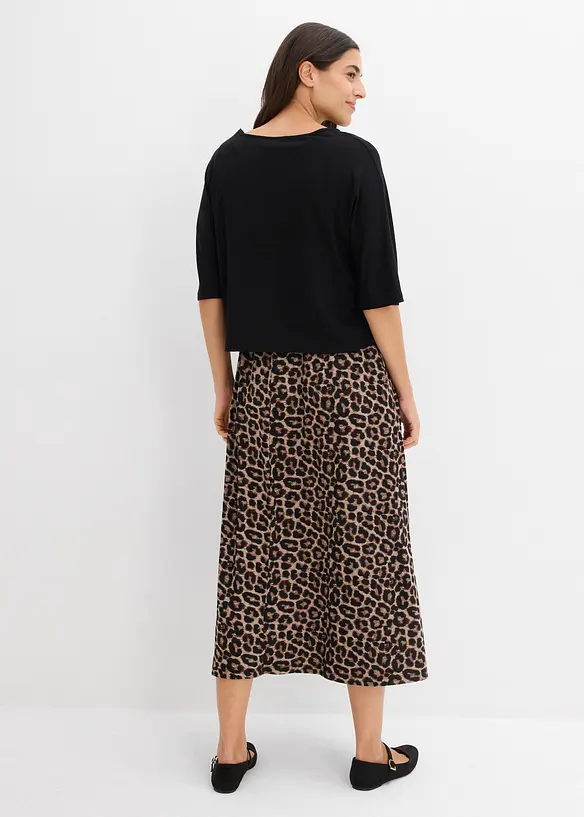 Shirt Kleid aus fließendem Viskose-Elasthan-Mix in schwarz von hinten (Totalaufnahme) - bonprix Shirt Kleid aus fließendem Viskose-Elasthan-Mix in schwarz von hinten (Totalaufnahme) - bonprix