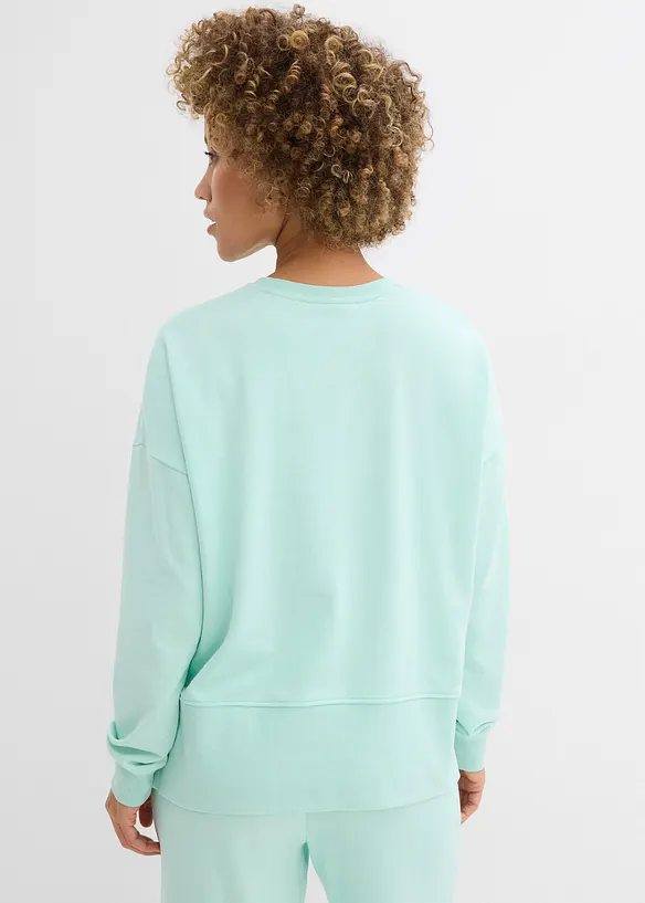 Oversize-Sweatshirt aus Baumwoll-Mix in grün von hinten (im Anschnitt) - bonprix