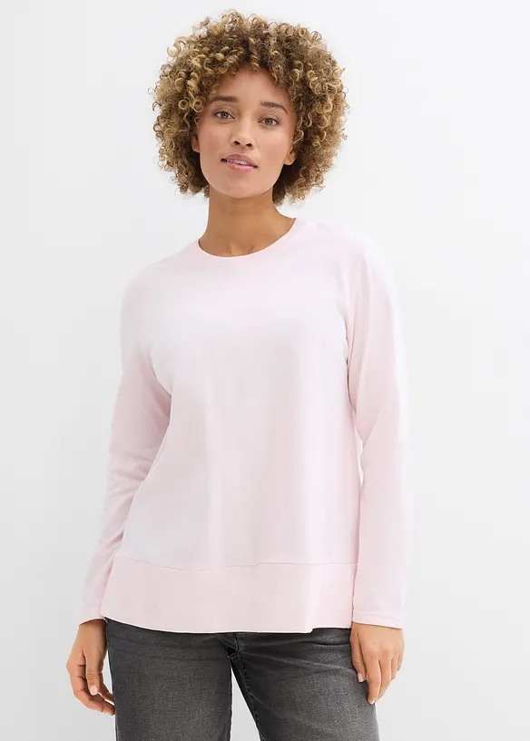 Langarmshirt aus Bio-Baumwolle in rosa von vorne (im Anschnitt) - bonprix Langarmshirt aus Bio-Baumwolle in rosa von vorne (im Anschnitt) - bonprix