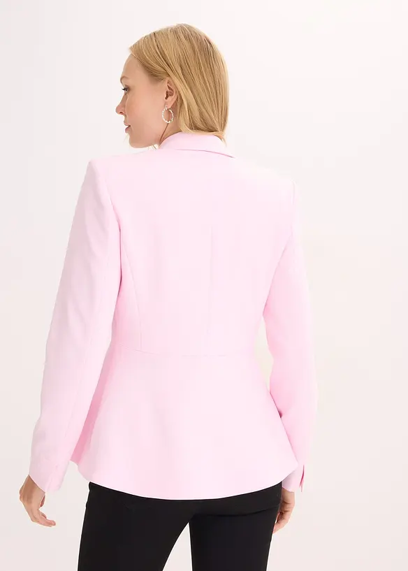 Blazer-Jacke mit Peplum in rosa von hinten (im Anschnitt) - bonprix