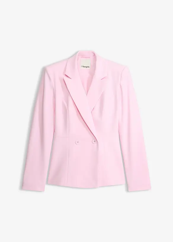 Blazer-Jacke mit Peplum in rosa von vorne - bonprix