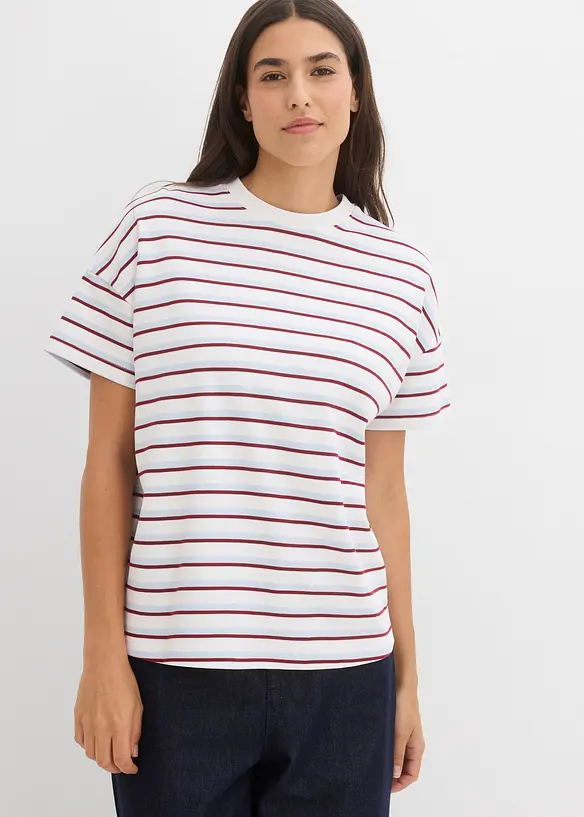 T-Shirt aus schwerer Bio-Baumwolle in weiß von vorne (im Anschnitt) - bonprix T-Shirt aus schwerer Bio-Baumwolle in weiß von vorne (im Anschnitt) - bonprix
