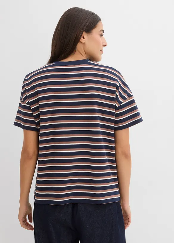 T-Shirt aus schwerer Bio-Baumwolle in blau von hinten (im Anschnitt) - bonprix T-Shirt aus schwerer Bio-Baumwolle in blau von hinten (im Anschnitt) - bonprix