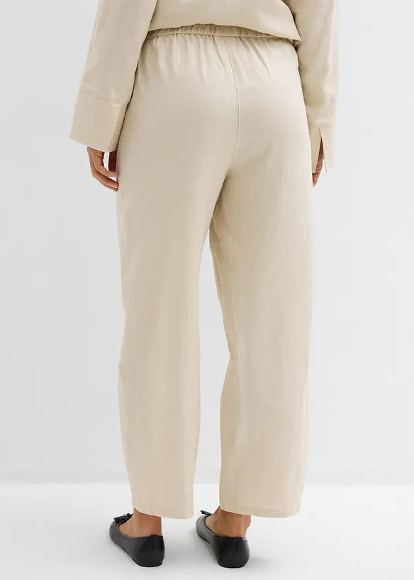 Barrel-Hose aus leichtem Leinen-Viskose-Mix in beige von hinten - bonprix Barrel-Hose aus leichtem Leinen-Viskose-Mix in beige von hinten - bonprix