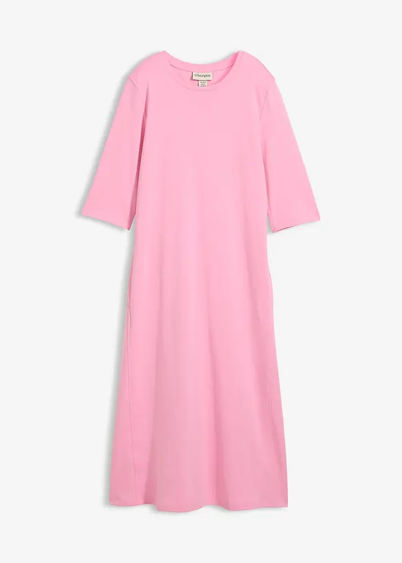 Jerseykleid aus schwerer Baumwolle in rosa von vorne - bonprix Jerseykleid aus schwerer Baumwolle in rosa von vorne - bonprix