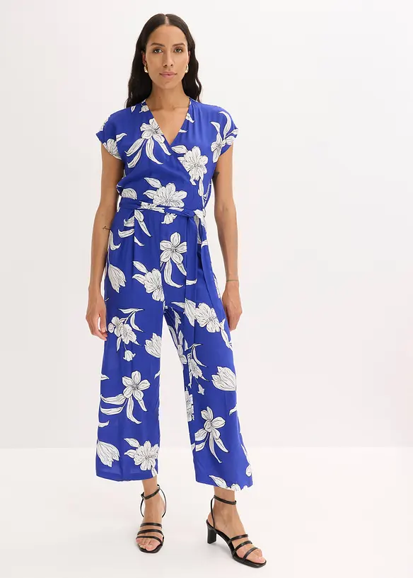 Jumpsuit in blau von vorne (Totalaufnahme) - bonprix