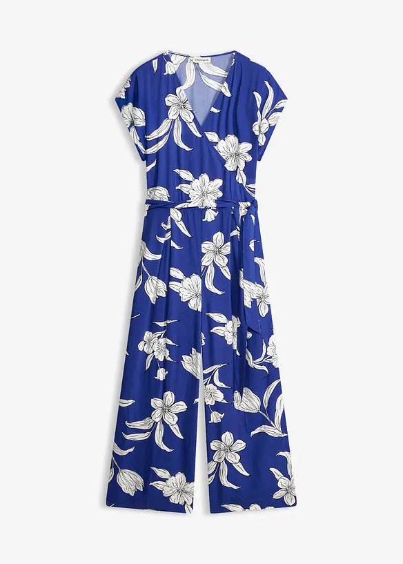 Jumpsuit in blau von vorne - bonprix