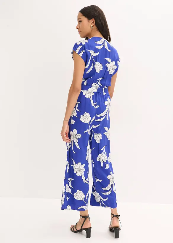 Jumpsuit in blau von hinten (Totalaufnahme) - bonprix
