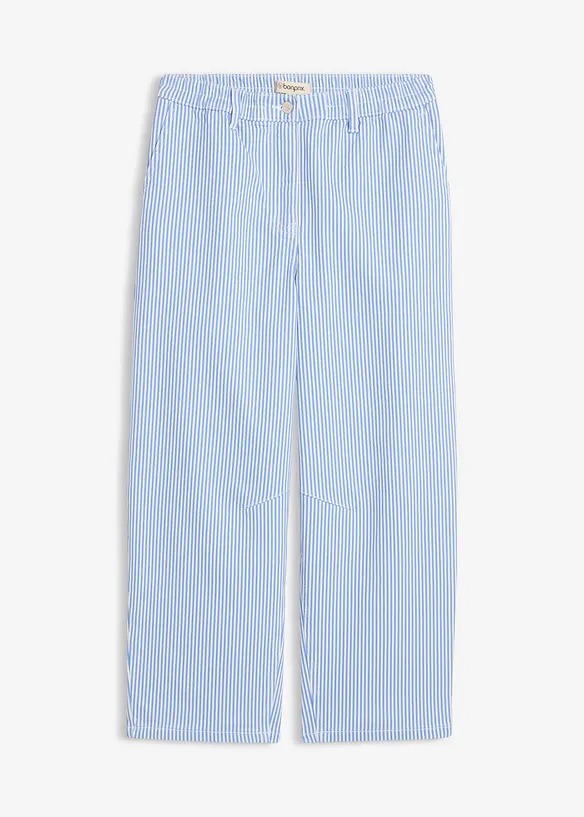 Barrel-Hose mit Bequembund aus Baumwoll-Mix in blau von vorne - bonprix Barrel-Hose mit Bequembund aus Baumwoll-Mix in blau von vorne - bonprix