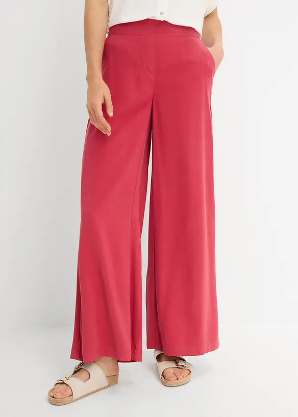 Palazzo-Hose aus Viskose-Mix in rot von vorne - bonprix